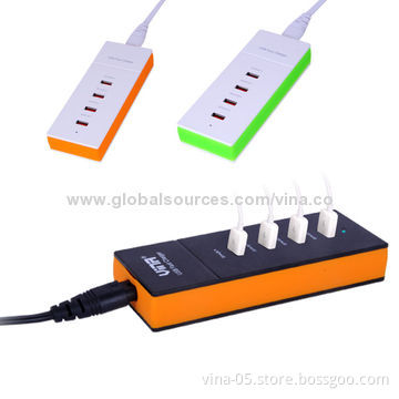 4 Ports USB Desktop Chargers, 100 - 240V, 50/60Hz Input Range